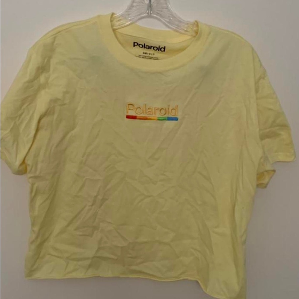 Polaroid camera cropped t-shirt